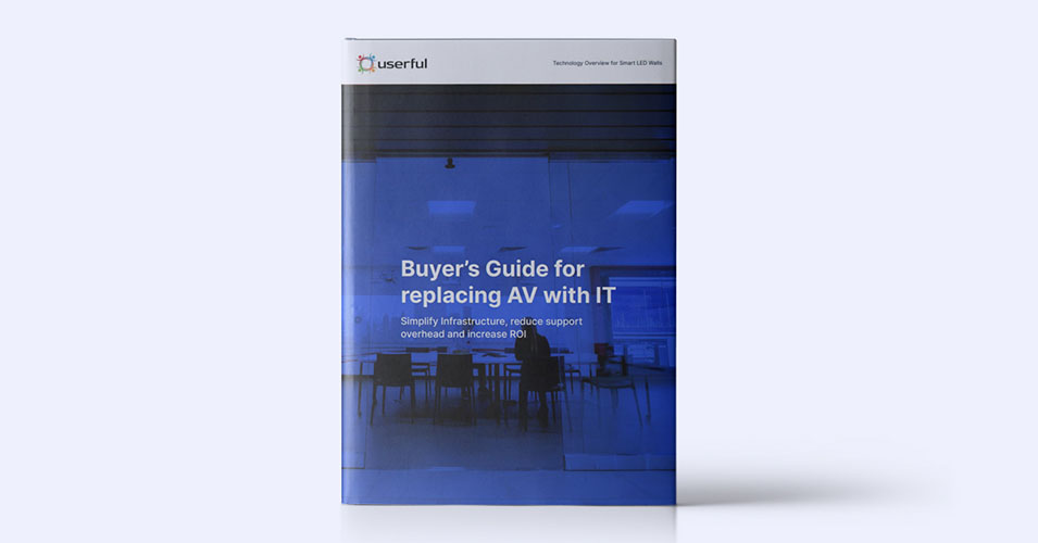 Userful's Buyer's Guide für die Ersetzung von AV durch IT: Vereinfachung der Infrastruktur, Verringerung des Support-Aufwands und Steigerung des ROI Ebook